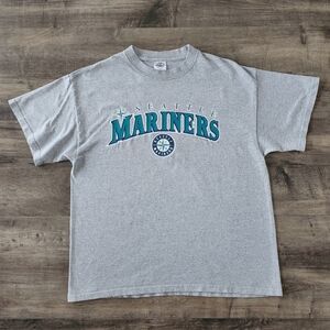 MLB Seattle Mariners Crewneck Tee Large Gray VTG Y2K Delta